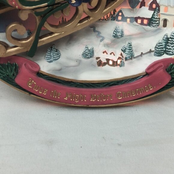 Bradford Exchange Twas The Night Before Christmas Light Up Plate W/COA 1994 - Picture 4 of 11